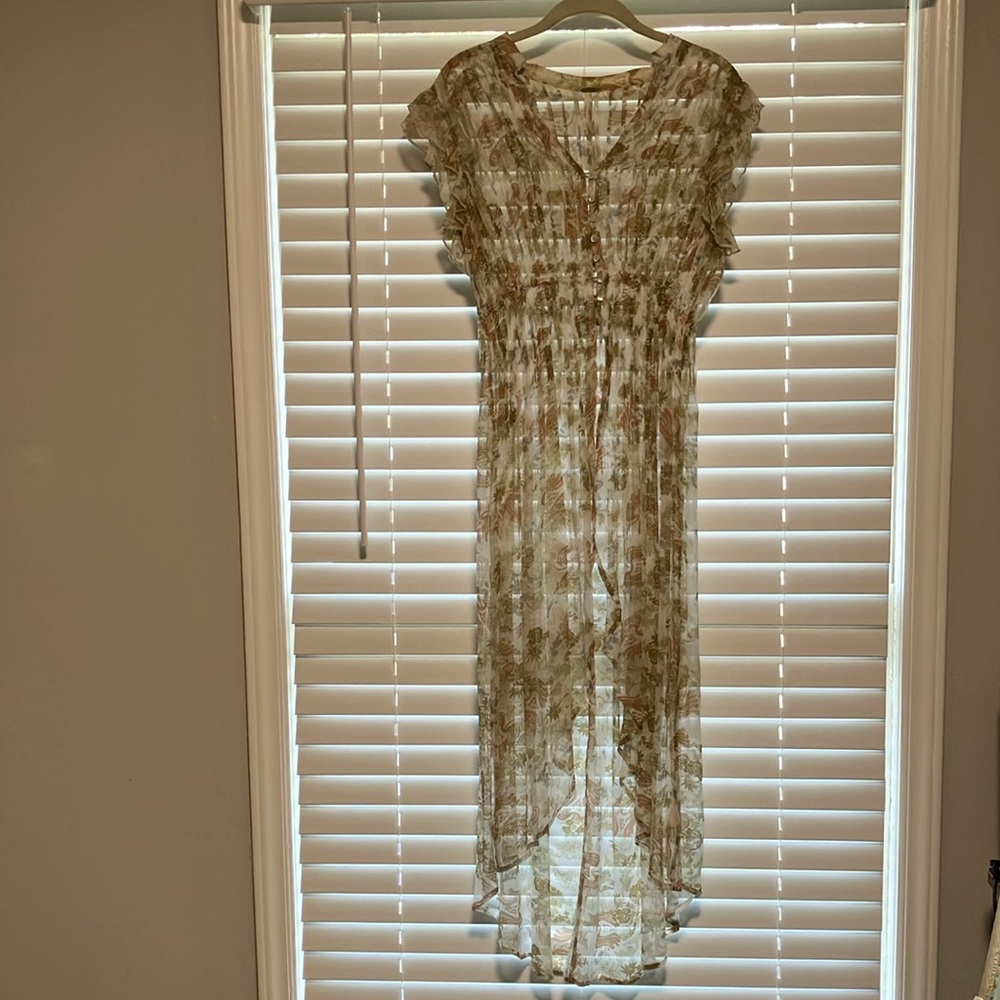 Free People Floral Sheer Maxi Dress